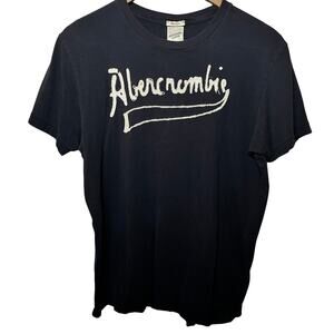 Abercrombie VTG Y2K Muscle Blue Cotton Academia T Shirt Casual Grunge Knit L